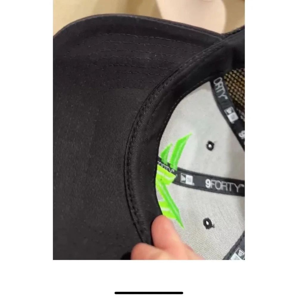 New Era Mesh Snap Back Black & Neon Green Not Fungible Cap 9FORTY‎ Crypto NEW